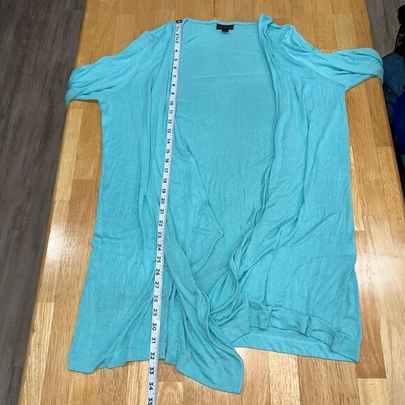 J. Jill Wearever Collection Womens L Bright Blue Open Front Stretch Cardigan - Picture 7 of 11